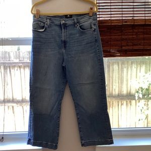 7 For All Mankind Alexa Crop Wide Leg Jeans Size 32 (Lakeside)